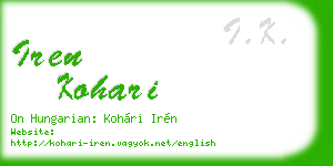 iren kohari business card