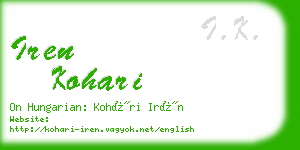 iren kohari business card